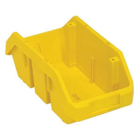 Hang & Stack Storage Bin, Plastic, Yellow, 5 in H, 6 5/8 in W, 12 1/2 in L MPN:QP1265YL