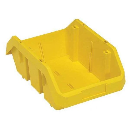 Hang & Stack Storage Bin, Plastic, Yellow, 6 1/2 in H, 9 1/4 in W, 14 in L MPN:QP1496YL
