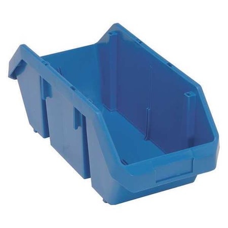 Hang & Stack Storage Bin, Plastic, Blue, 7 in H, 8 3/8 in W, 18 1/2 in L MPN:QP1887BL