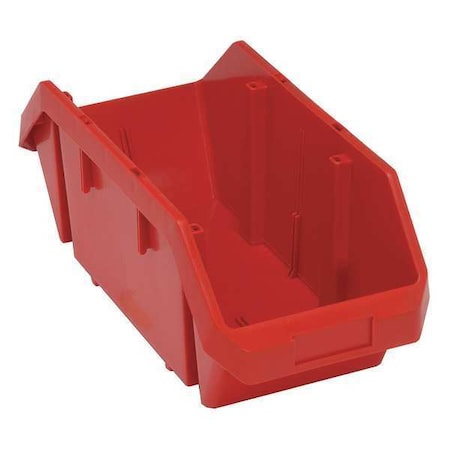 Hang & Stack Storage Bin, Plastic, Red, 7 in H, 8 3/8 in W, 18 1/2 in L MPN:QP1887RD