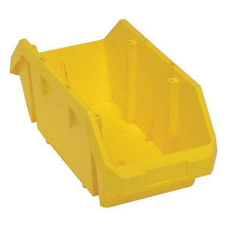 Hang & Stack Storage Bin, Plastic, Yellow, 7 in H, 8 3/8 in W, 18 1/2 in L MPN:QP1887YL