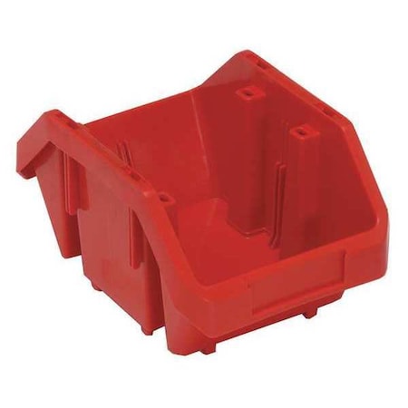 Hang & Stack Storage Bin, Plastic, Red, 5 in H, 6 5/8 in W, 9 1/2 in L MPN:QP965RD
