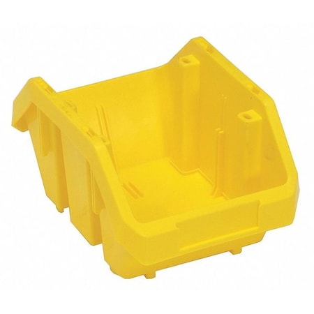Hang & Stack Storage Bin, Plastic, Yellow, 5 in H, 6 5/8 in W, 9 1/2 in L MPN:QP965YL