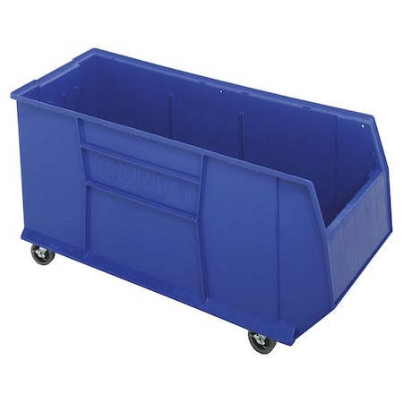 Mobile Storage Bin, Polypropylene, Blue, 17 1/2 in H, 16 1/2 in W, 41 7/8 in L MPN:QRB176MOBBL