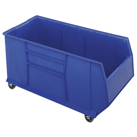 Mobile Storage Bin, Polypropylene, Blue, 17 1/2 in H, 19 7/8 in W, 41 7/8 in L MPN:QRB216MOBBL