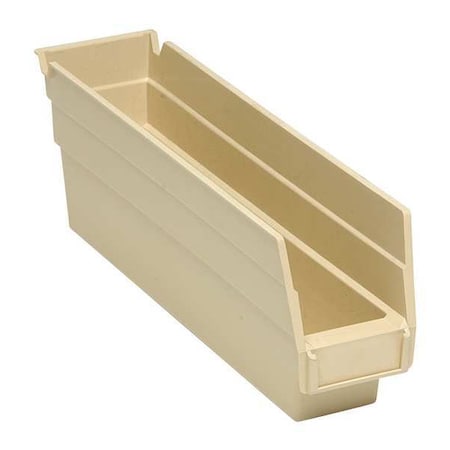 Shelf Storage Bin, Polypropylene, Ivory, 4 in H, 2 3/4 in W, 11 5/8 in L MPN:QSB100IV