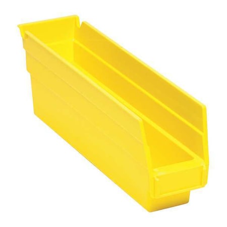Shelf Storage Bin, Polypropylene, Yellow, 4 in H, 2 3/4 in W, 11 5/8 in L MPN:QSB100YL