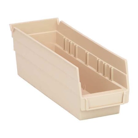Shelf Storage Bin, Polypropylene, Ivory, 4 in H, 4 1/8 in W, 11 5/8 in L MPN:QSB101IV