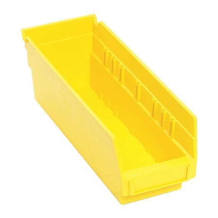 Shelf Storage Bin, Polypropylene, Yellow, 4 in H, 4 1/8 in W, 11 5/8 in L MPN:QSB101YL