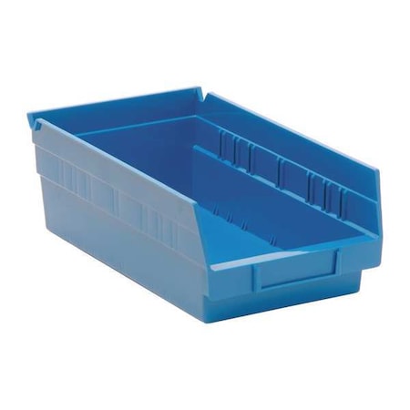 Shelf Storage Bin, Polypropylene, Blue, 4 in H, 6 5/8 in W, 11 5/8 in L MPN:QSB102BL