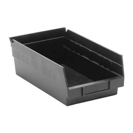 Shelf Storage Bin, Polypropylene, Black, 4 in H, 6 5/8 in W, 11 5/8 in L MPN:QSB102CO