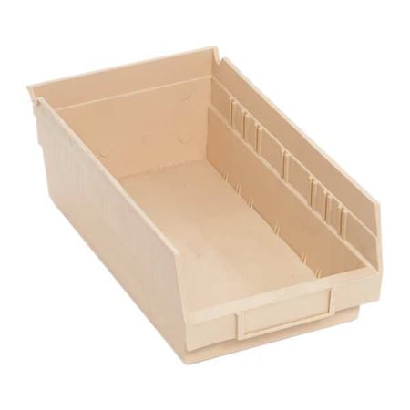 Shelf Storage Bin, Polypropylene, Ivory, 4 in H, 6 5/8 in W, 11 5/8 in L MPN:QSB102IV