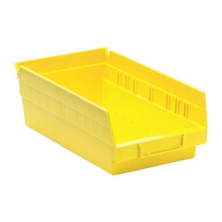 Shelf Storage Bin, Polypropylene, Yellow, 4 in H, 6 5/8 in W, 11 5/8 in L MPN:QSB102YL