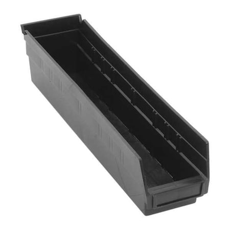 Shelf Storage Bin, Polypropylene/Polyethylene, Black, 4 in H, 17 7/8 in W, 4 in L MPN:QSB103BR