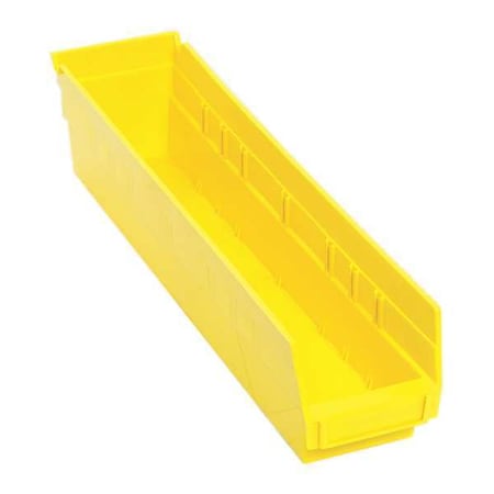 Shelf Storage Bin, Polypropylene, Yellow, 4 in H, 4 1/8 in W, 17 7/8 in L MPN:QSB103YL