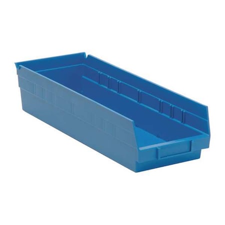 Shelf Storage Bin, Polypropylene, Blue, 4 in H, 6 5/8 in W, 17 7/8 in L MPN:QSB104BL