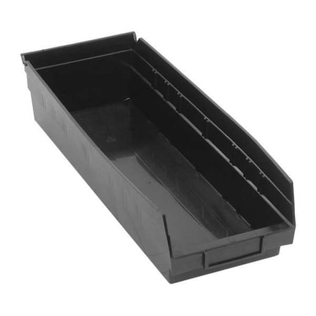 Shelf Storage Bin, Polypropylene/Polyethylene, Black, 4 in H, 6 5/8 in W, 17 7/8 in L MPN:QSB104BR