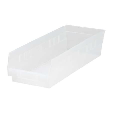 Shelf Storage Bin, Polypropylene, Clear, 4 in H, 6 5/8 in W, 17 7/8 in L MPN:QSB104CL