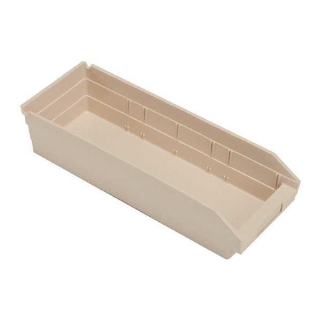 Shelf Storage Bin, Polypropylene, Ivory, 4 in H, 6 5/8 in W, 17 7/8 in L MPN:QSB104IV