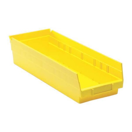 Shelf Storage Bin, Polypropylene, Yellow, 4 in H, 6 5/8 in W, 17 7/8 in L MPN:QSB104YL