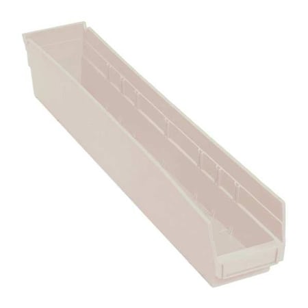 Shelf Storage Bin, Polypropylene, Ivory, 4 in H, 4 1/8 in W, 23 5/8 in L MPN:QSB105IV
