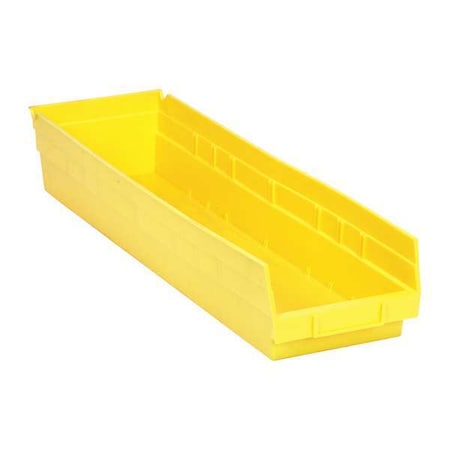 Shelf Storage Bin, Polypropylene, Yellow, 4 in H, 6 5/8 in W, 23 5/8 in L MPN:QSB106YL