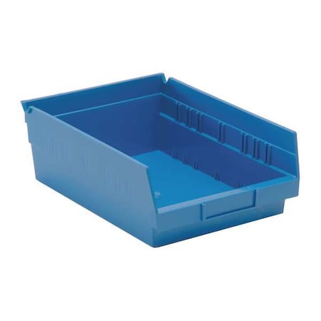 Shelf Storage Bin, Polypropylene, Blue, 4 in H, 8 3/8 in W, 11 5/8 in L MPN:QSB107BL