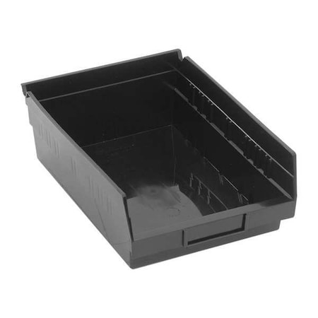 Shelf Storage Bin, Polypropylene/Polyethylene, Black, 4 in H, 11 5/8 in W, 10 1/4 in L MPN:QSB107BR