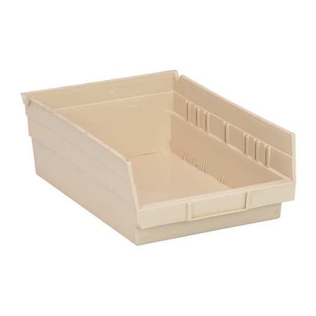 Shelf Storage Bin, Polypropylene, Ivory, 4 in H, 8 3/8 in W, 11 5/8 in L MPN:QSB107IV