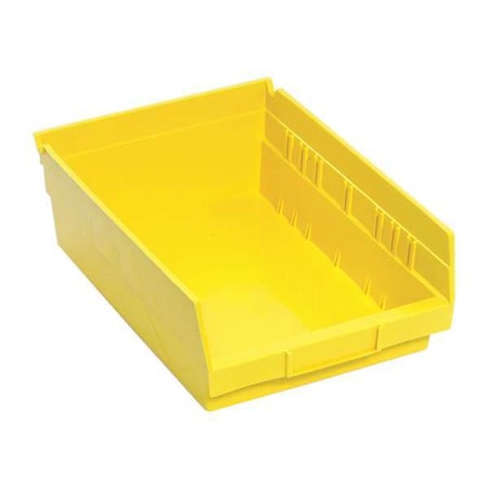 Shelf Storage Bin, Polypropylene, Yellow, 4 in H, 8 3/8 in W, 11 5/8 in L MPN:QSB107YL
