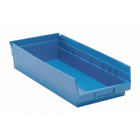 Shelf Storage Bin, Polypropylene, Blue, 4 in H, 8 3/8 in W, 17 7/8 in L MPN:QSB108BL