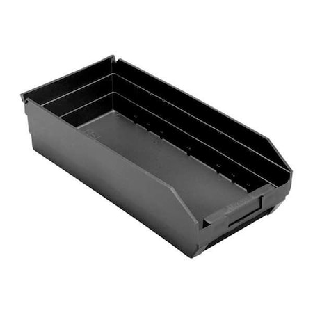 Shelf Storage Bin, Polypropylene/Polyethylene, Black, 4 in H, 8 3/8 in W, 17 7/8 in L MPN:QSB108BR