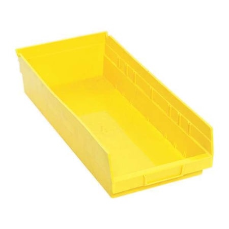 Shelf Storage Bin, Polypropylene, Yellow, 4 in H, 8 3/8 in W, 17 7/8 in L MPN:QSB108YL