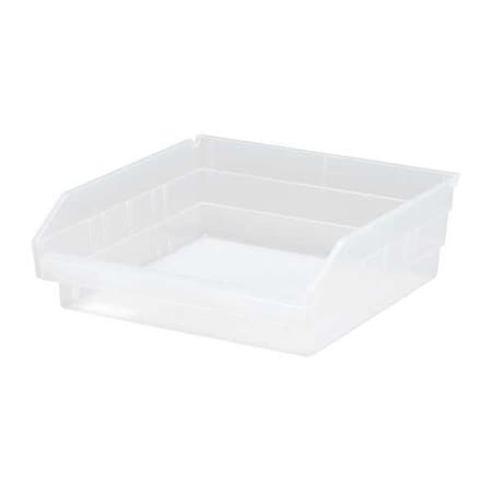 Shelf Storage Bin, Polypropylene, Clear, 4 in H, 11 1/8 in W, 11 5/8 in L MPN:QSB109CL