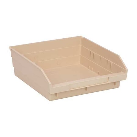 Shelf Storage Bin, Polypropylene, Ivory, 4 in H, 11 1/8 in W, 11 5/8 in L MPN:QSB109IV