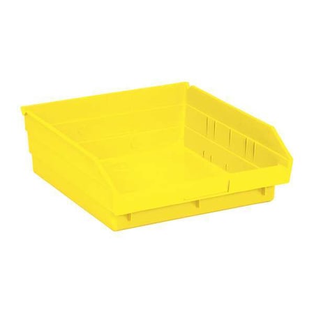 Shelf Storage Bin, Polypropylene, Yellow, 4 in H, 11 1/8 in W, 11 5/8 in L MPN:QSB109YL