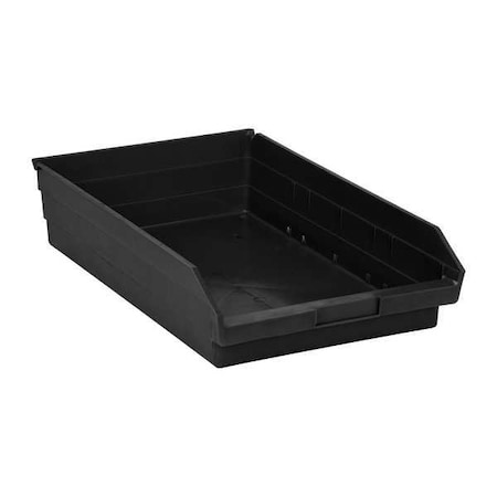 Shelf Storage Bin, Polypropylene/Polyethylene, Black, 4 in H, 11 1/8 in W, 17 7/8 in L MPN:QSB110Bk