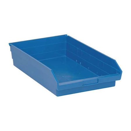 Shelf Storage Bin, Polypropylene, Blue, 4 in H, 11 1/8 in W, 17 7/8 in L MPN:QSB110BL