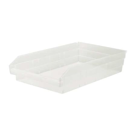 Shelf Storage Bin, Polypropylene, Clear, 4 in H, 11 1/8 in W, 17 7/8 in L MPN:QSB110CL