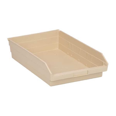 Shelf Storage Bin, Polypropylene, Ivory, 4 in H, 11 1/8 in W, 17 7/8 in L MPN:QSB110IV