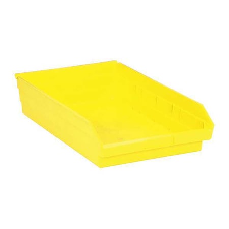 Shelf Storage Bin, Polypropylene, Yellow, 4 in H, 11 1/8 in W, 17 7/8 in L MPN:QSB110YL
