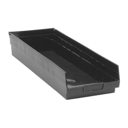 Shelf Storage Bin, Polypropylene, Black, 4 in H, 8 3/8 in W, 23 5/8 in L MPN:QSB114CO