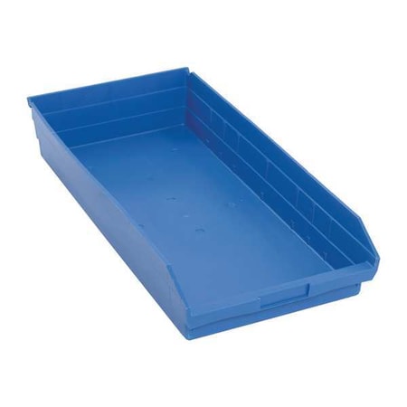 Shelf Storage Bin, Polypropylene, Blue, 4 in H, 11 1/8 in W, 23 5/8 in L MPN:QSB116BL