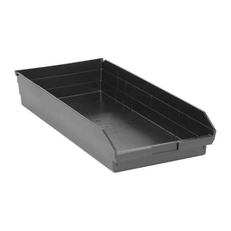 Shelf Storage Bin, Polypropylene/Polyethylene, Black, 4 in H, 11 1/8 in W, 23 5/8 in L MPN:QSB116BR