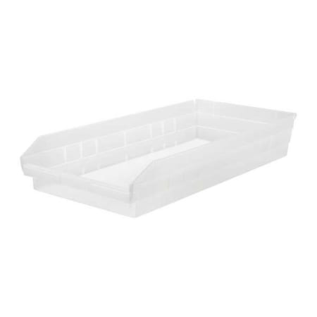 Shelf Storage Bin, Polypropylene, Clear, 4 in H, 11 1/8 in W, 23 5/8 in L MPN:QSB116CL
