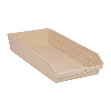 Shelf Storage Bin, Polypropylene, Ivory, 4 in H, 11 1/8 in W, 23 5/8 in L MPN:QSB116IV