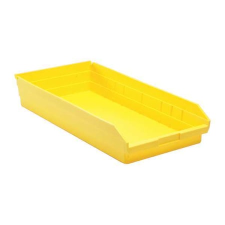 Shelf Storage Bin, Polypropylene, Yellow, 4 in H, 11 1/8 in W, 23 5/8 in L MPN:QSB116YL