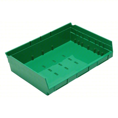 Economy nesting shelf bin, Plastic, Green, 4 in H, 16 1/2 in W, 11 5/8 in L MPN:QSB118GN