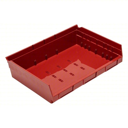 Economy nesting shelf bin, Plastic, Red, 4 in H, 16 1/2 in W, 11 5/8 in L MPN:QSB118RD