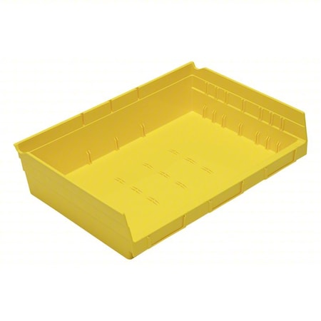 Economy nesting shelf bin, Plastic, Yellow, 4 in H, 16 1/2 in W, 11 5/8 in L MPN:QSB118YL